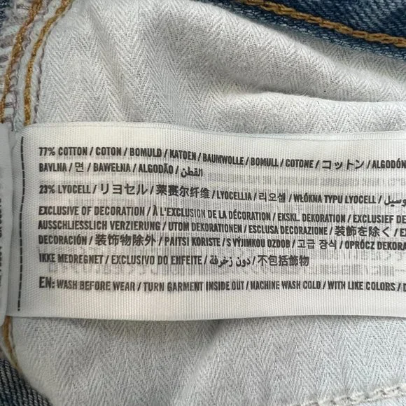 B1 — ABERCROMBIE & FITCH blue high rise destroyed girlfriend denim jeans 2R - Picture 7 of 8